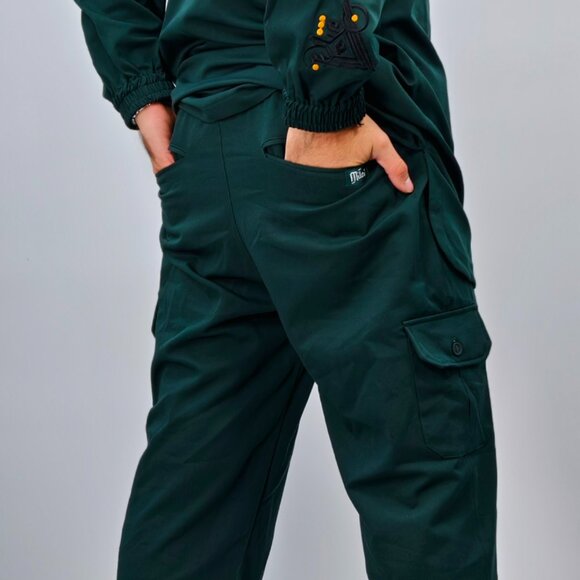 MILEV Signature 2-Piece Modest Set Men - Tunic & Trousers - Embroidered Green - Picture 1 of 7